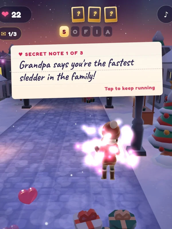 Demo game, Sofia, from Grandma & Grandpa (grandparents demo): Collectibles and a hidden note card