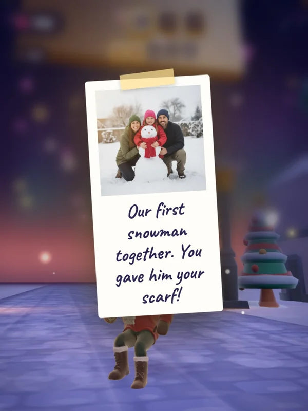 Demo game, Sofia (kids demo): Memory polaroid with a caption (AI sample photo)