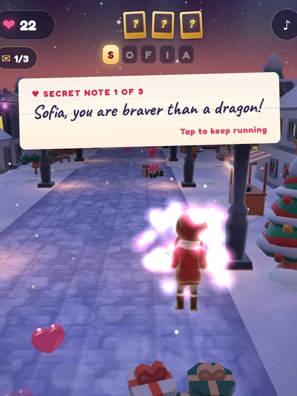 Demo game, Sofia (kids demo): Collectibles and a hidden note card