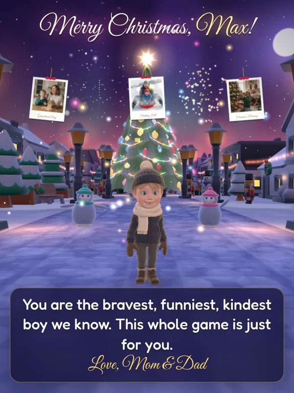 Demo game, Max (kids demo): Finale: the Christmas tree lights up with your message