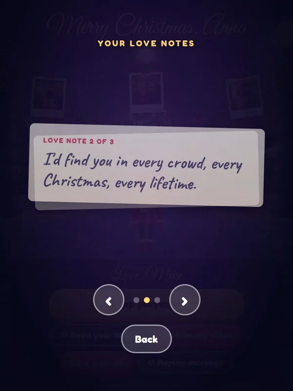 Demo game, Anna (partner demo): Read your notes: the notes in envelopes after the finale