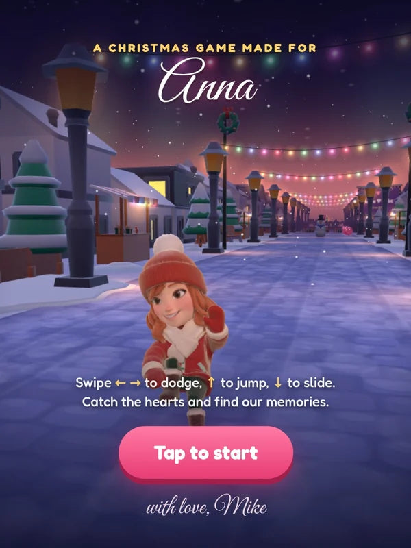 Demo game, Anna (partner demo): Their name on the street banner and billboards