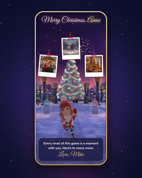 Their Christmas finale: “Merry Christmas, Anna”, the lit tree with memory photos and your message