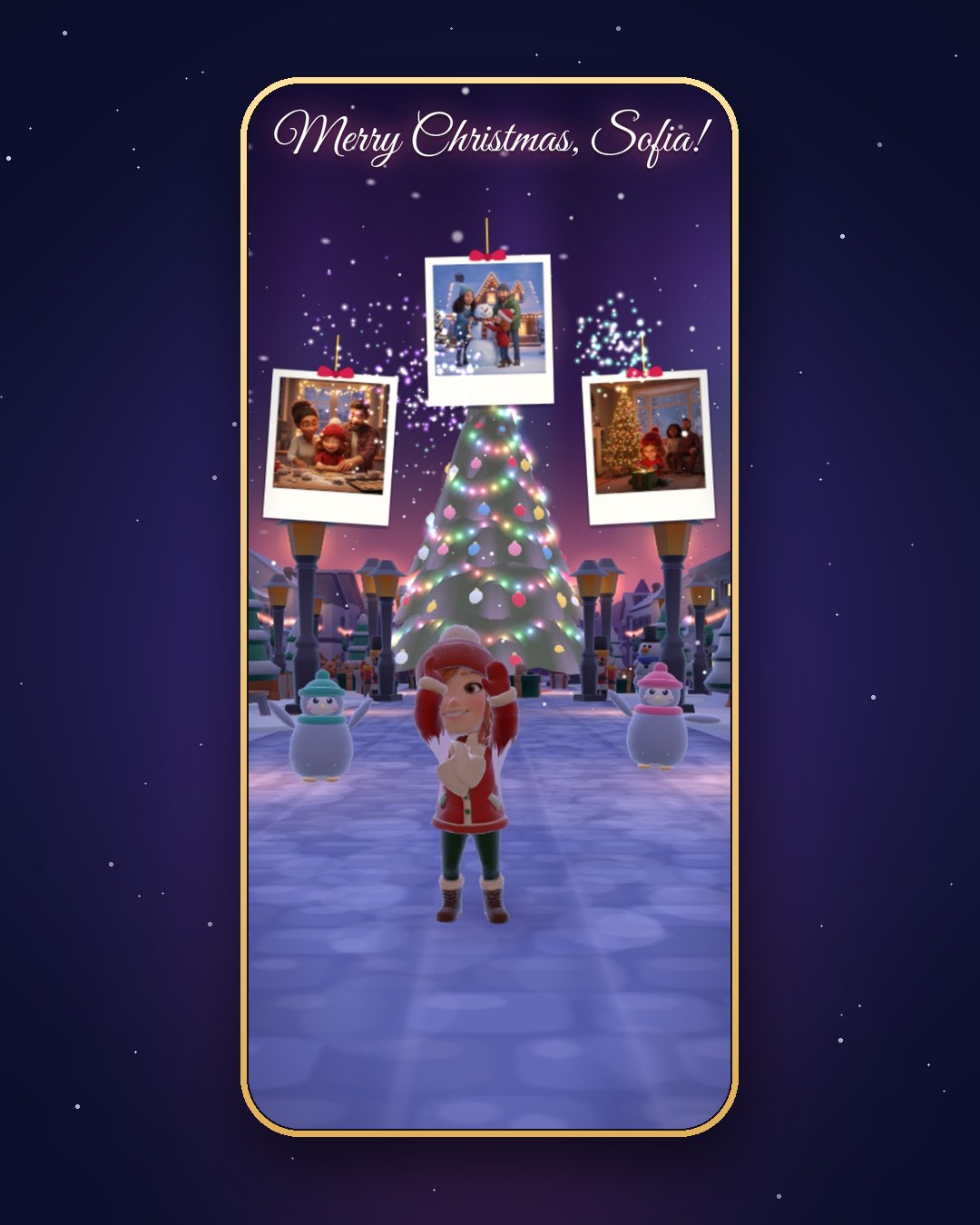 Demo game, Sofia (kids demo): Your memory photos in the game (AI sample photos)